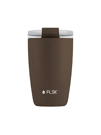 FLSK | Vaso isotérmico - Termo CUP para café para llevar 0,35 l Acero inoxidable Blanco | braun